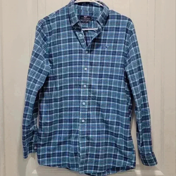 Vineyard Vines Other - Vineyard Vines Whale Shirt Blue Check Classic Fit XL (18)boys